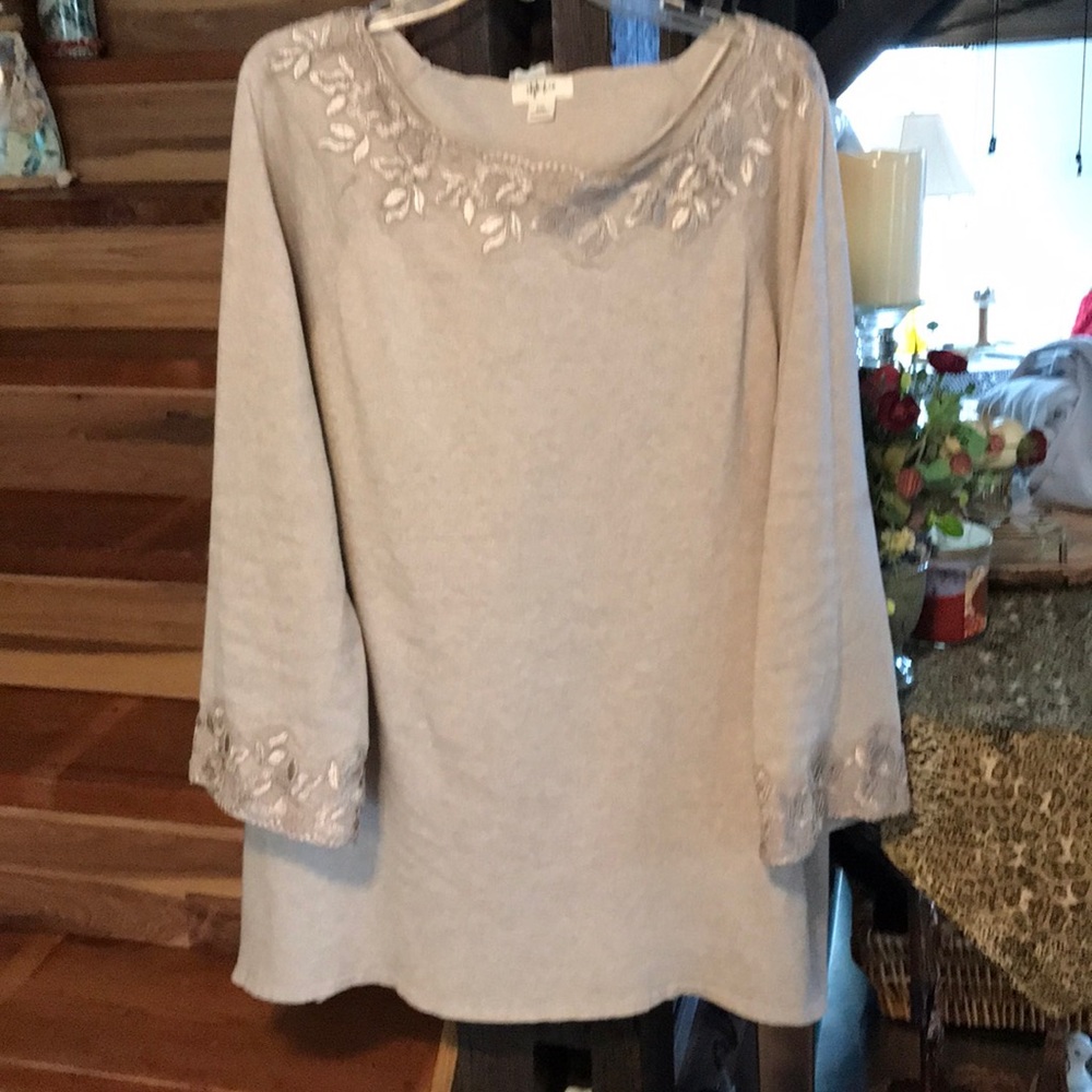 Style & Company Long sleeved embellished top